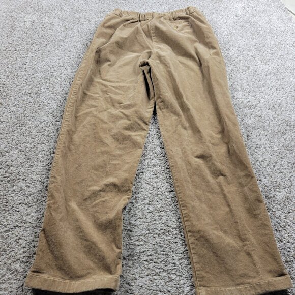 LL Bean Corduroy Pants Women's 14 M Tall Brown Curvy Fit Pleated Trousers - Picture 7 of 9